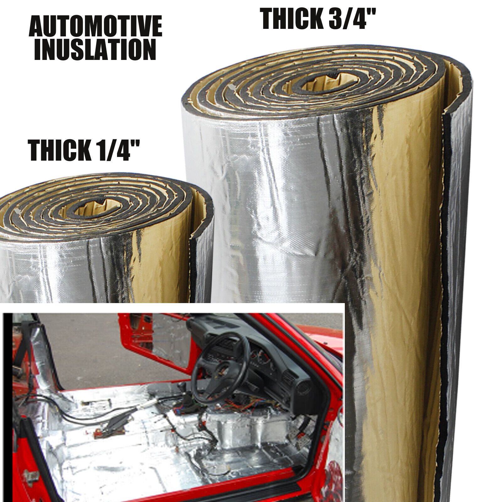 Automotive Sound Deadening Heat Insulation Thermal Noisy Proof Foam 1/4\