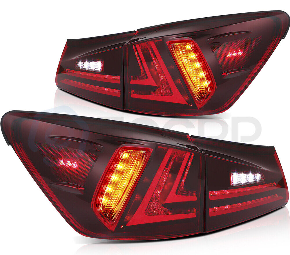 Fits 2006-2012 Lexus IS250/350 Rear Taillights Assembly w/ Reflective Bowl