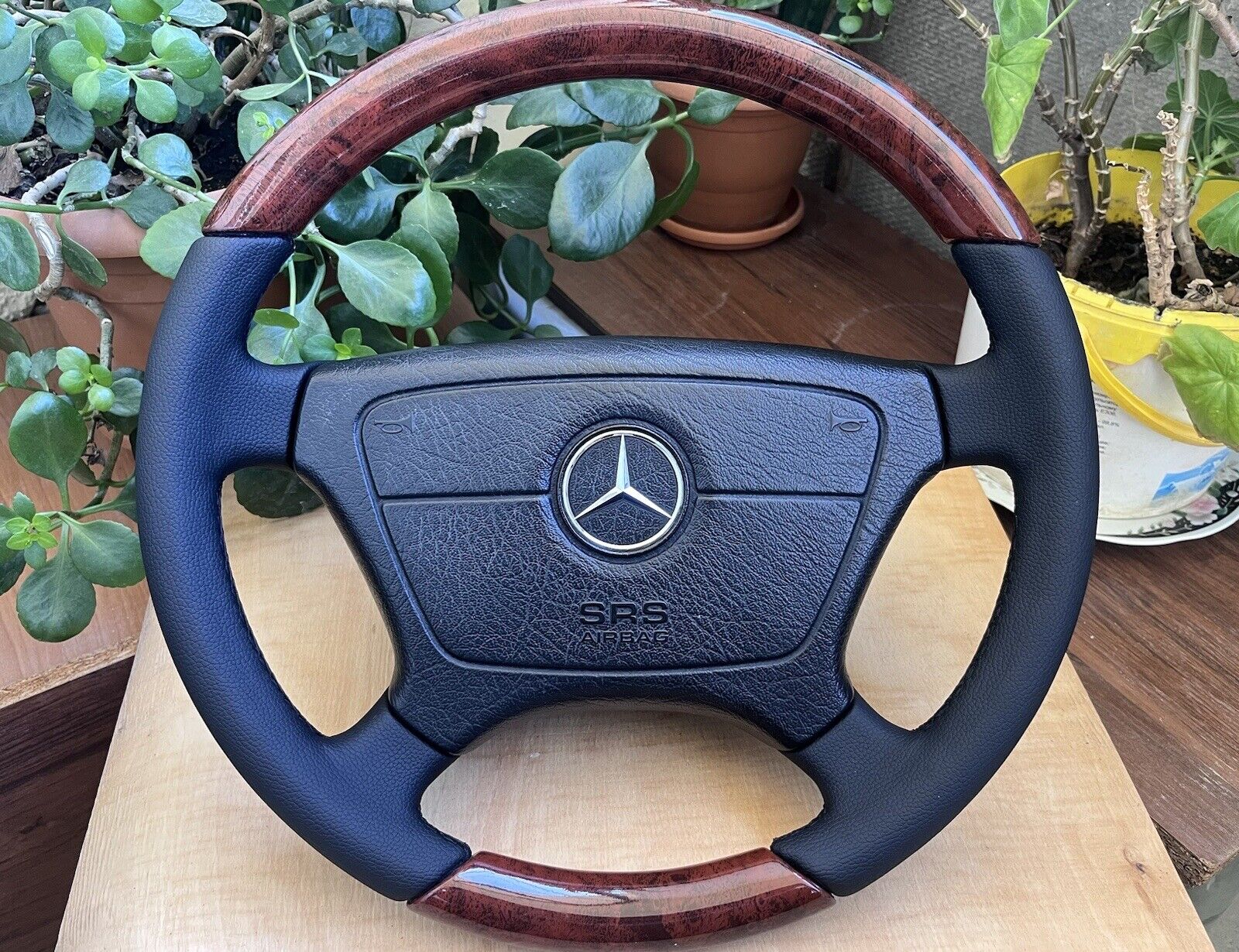 Remanufactured Mercedes Steering Wheel W210 W124 W202 W140 R129 Wood New Leather