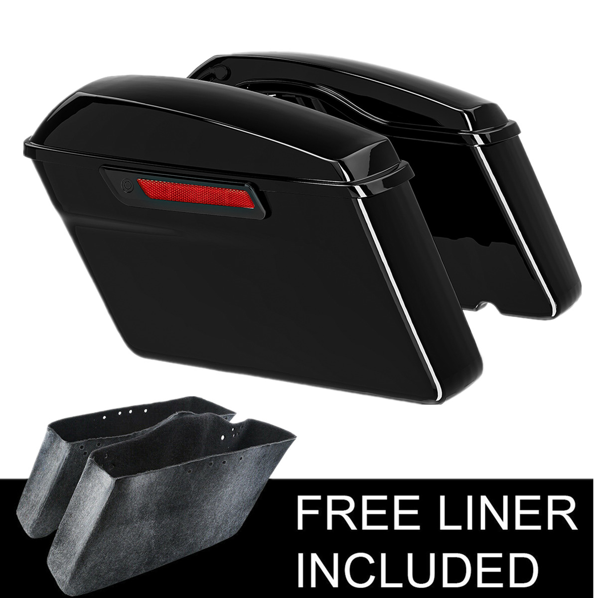 Hard Saddle Bags w/ Black Latch Fit For Harley Touring Road Glide King 14-Up 21