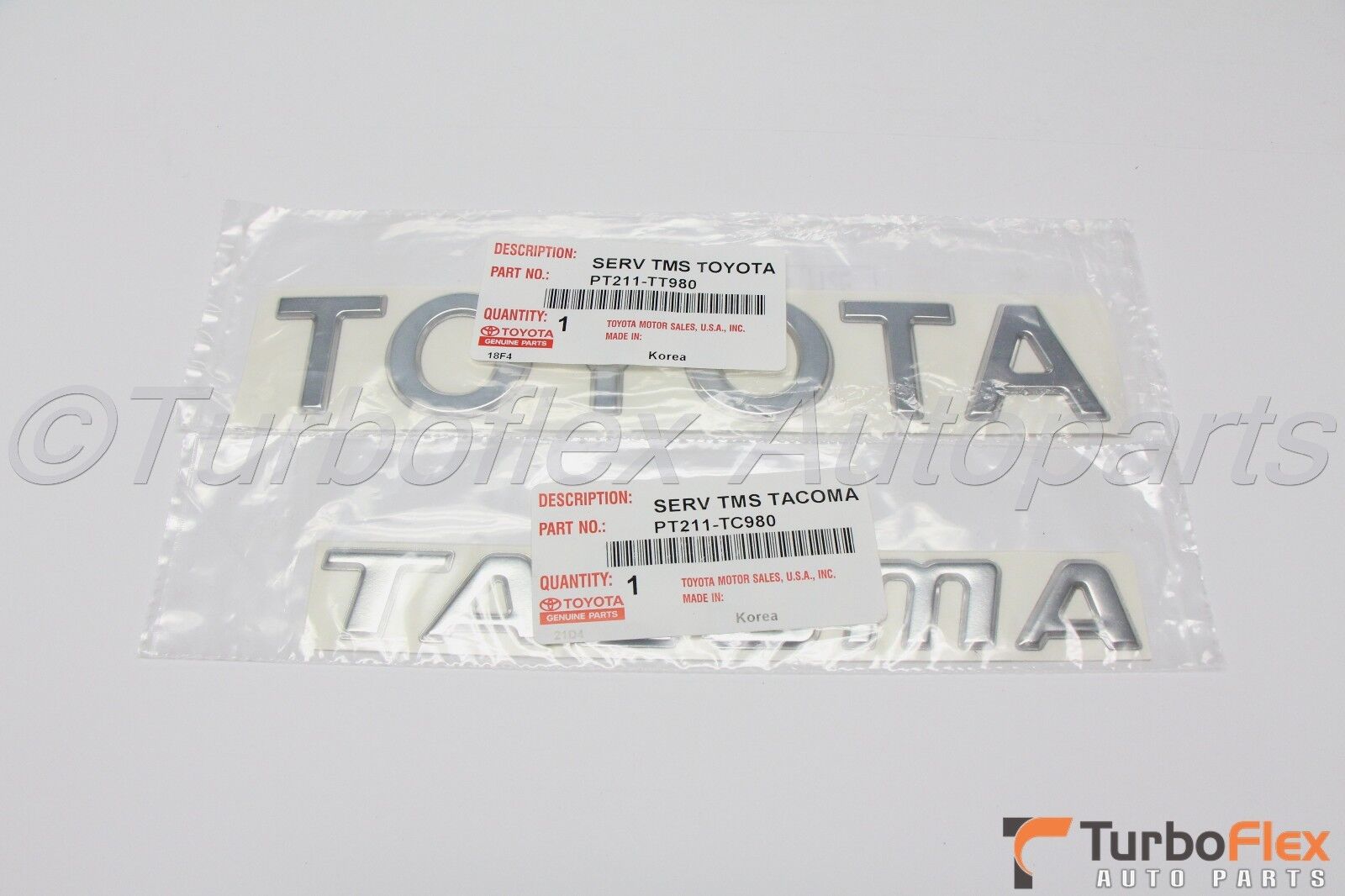 Toyota Tacoma 1998-2004Tailgate TOYOTA &TACOMA Chrome Emblem Kit Genuine OEM   
