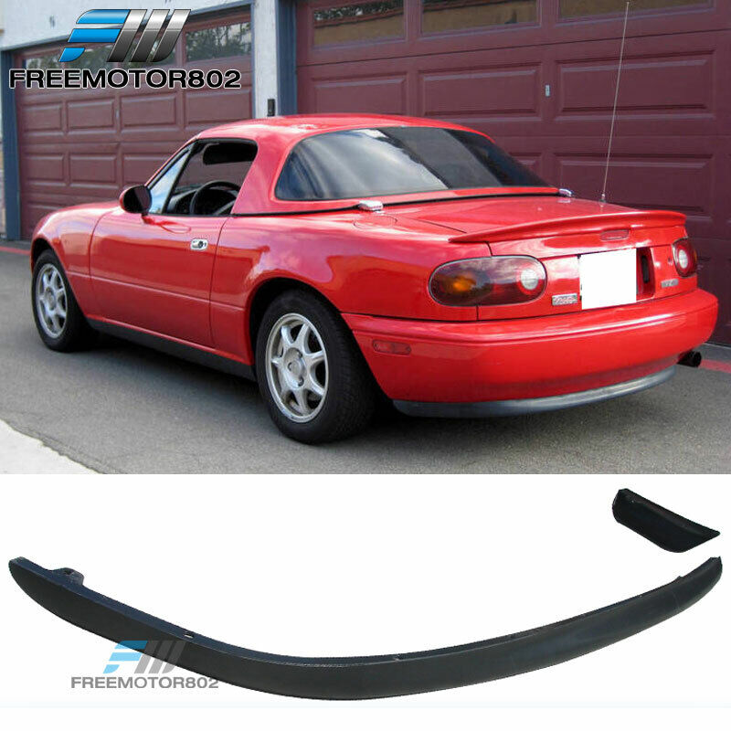 Fits 90-97 Mazda Miata OE Style PU Unpainted Black Rear Bumper Lip Spoiler