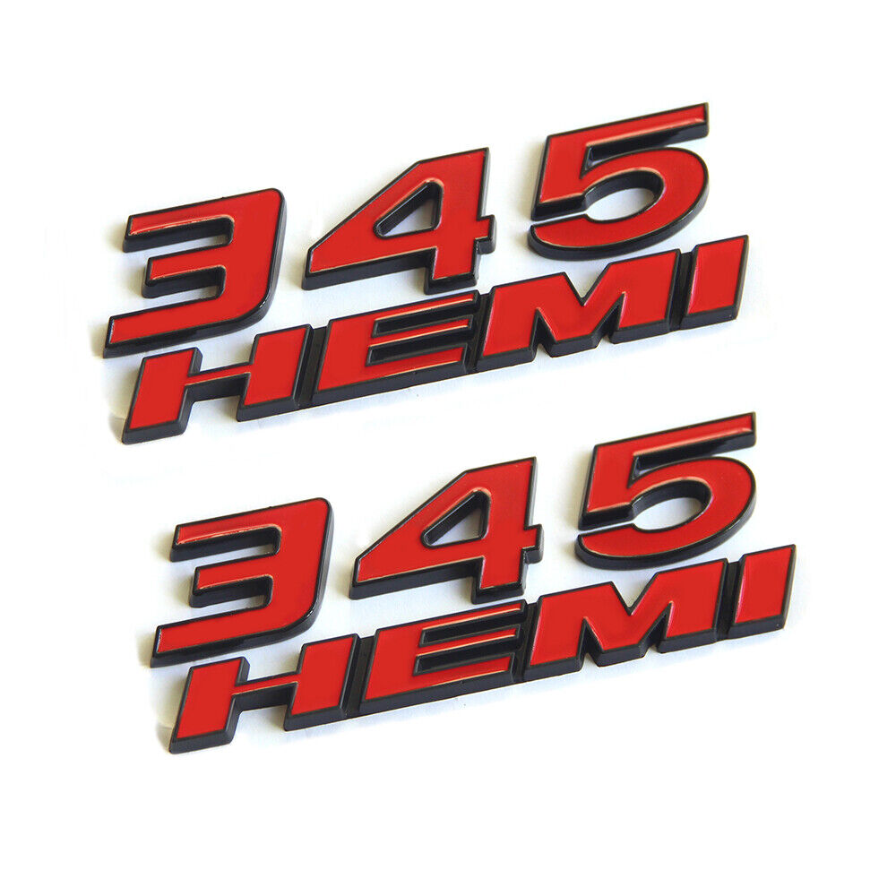 2pcs OEM Red 345 Emblem 345 Badge 3D for 345 Left and Right black Genuine