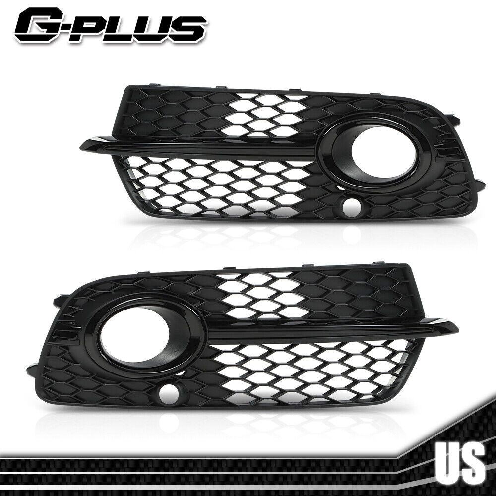 Fit For 2013-2017 Audi Q5 Sport S-Line Pair Front Fog Light Grill Grille Cover