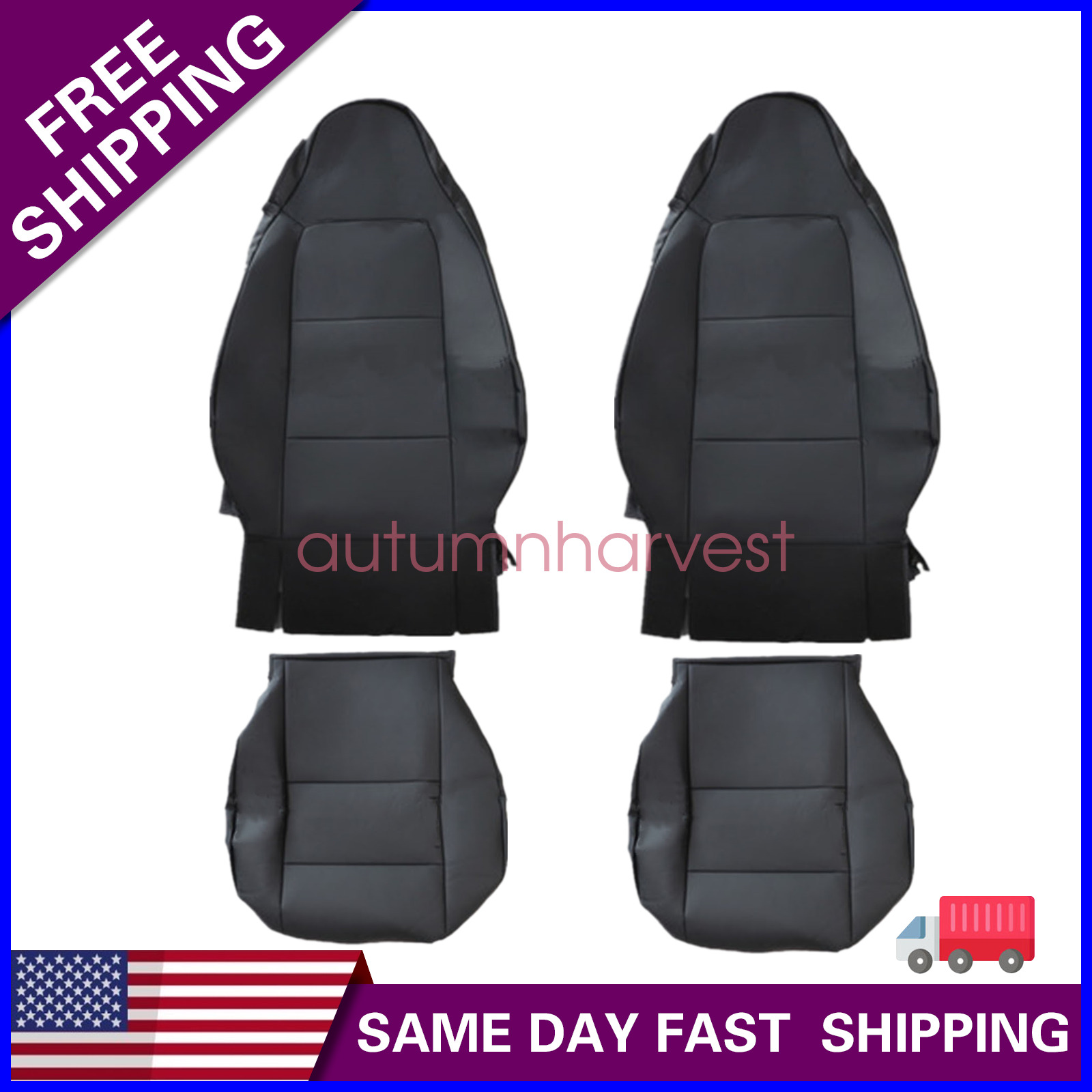 For BMW Z3 1996-02 BLACK Driver & Passenger Leather Seat Covers Full Surround