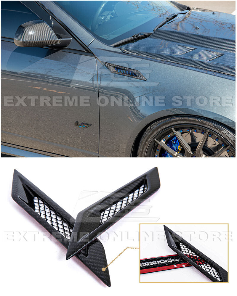 For 09-15 Cadillac CTS-V | GM Factory CARBON FIBER Side Bumper Fender Vents Pair