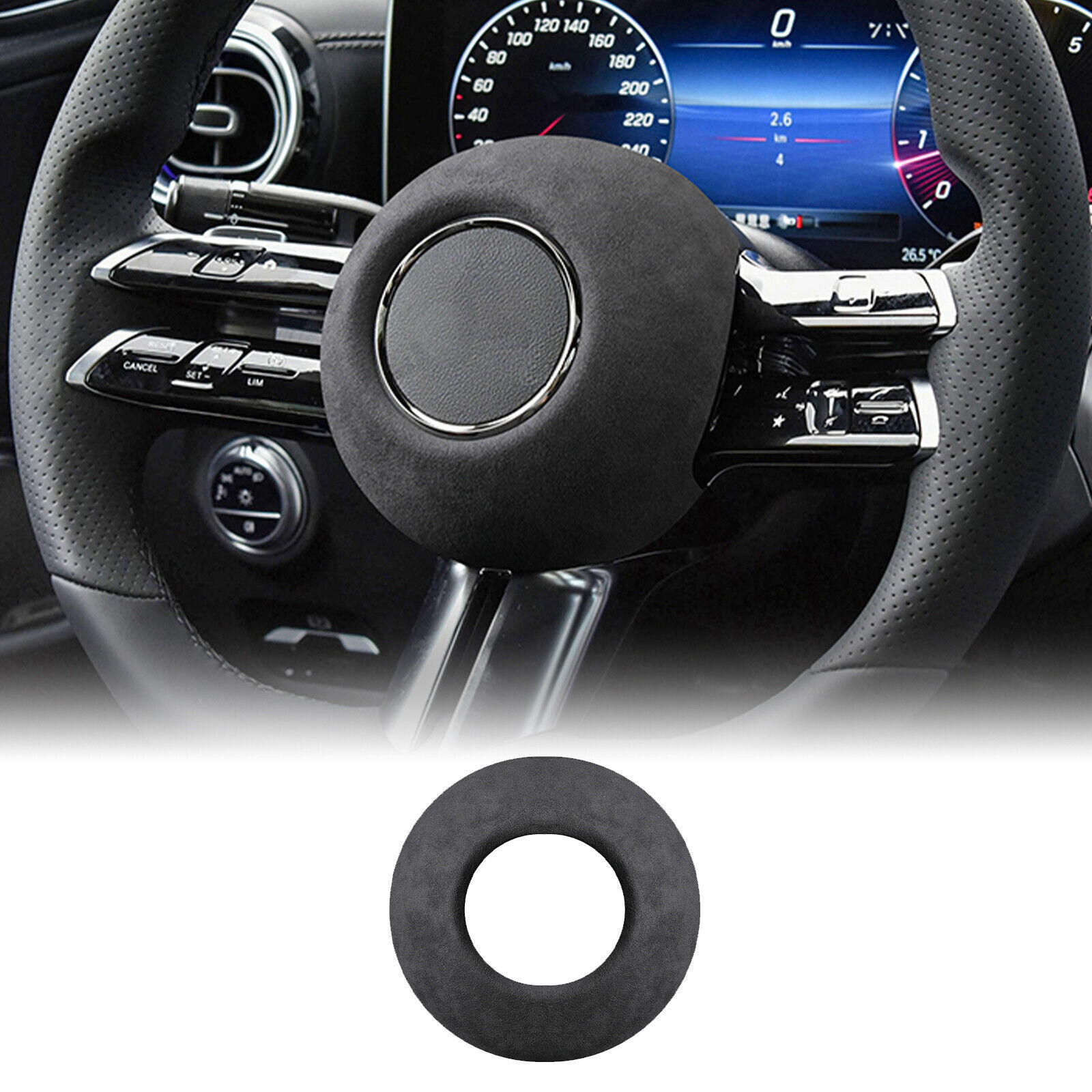 Car Steering Wheel Cover Trim Alcantara Suede For Mercedes Benz C B E Class