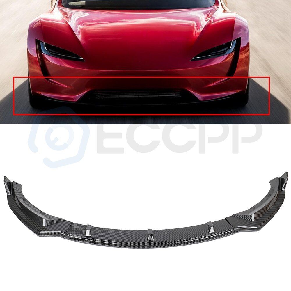 Fits 2017-2021 Tesla Model 3 Carbon Fiber Print Front Bumper Lip Spoiler