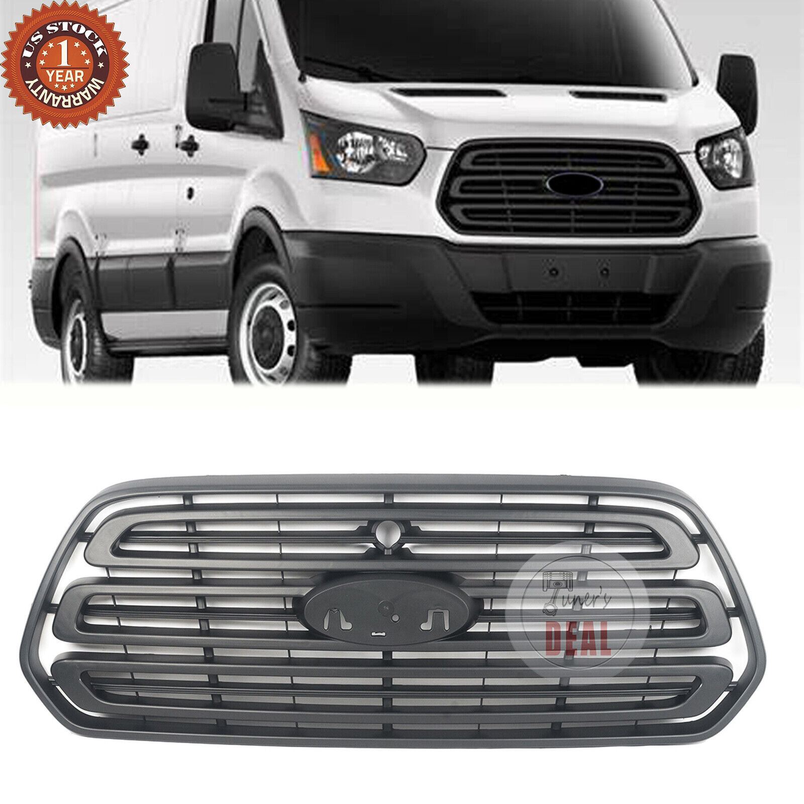 Front Bumper Grille Grill For 2015-2019 Ford Transit 150 250 350 W/ Camera Hole