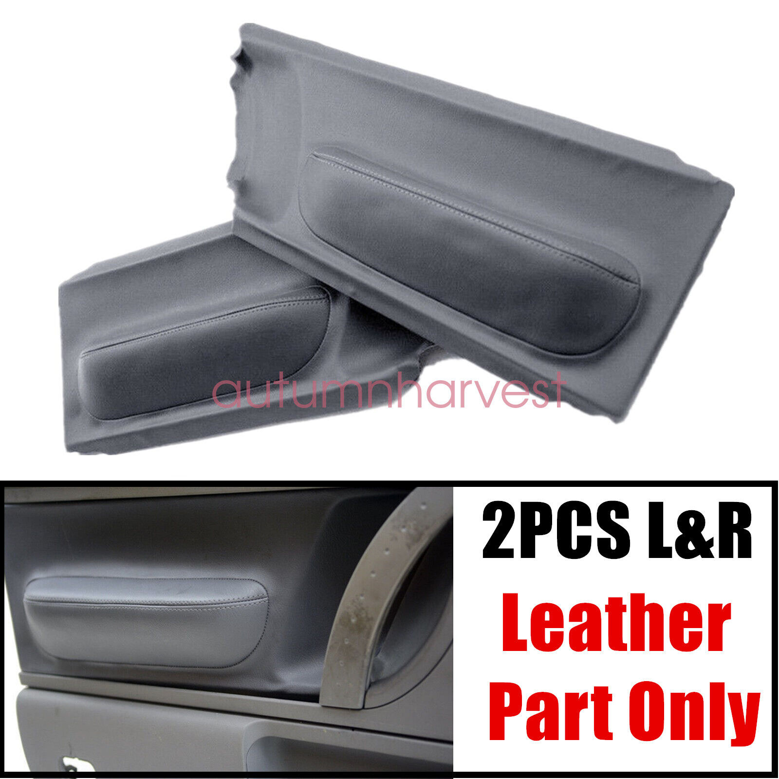 For Volkswagen Beetle 98-10 Door Panel Insert Cards Leather Synthetic Gray