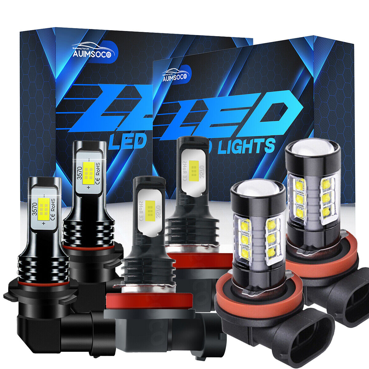 For 2012-2016 Chevy Sonic - 6PC 6000K Combo LED Headlights + Fog Light Bulbs Kit