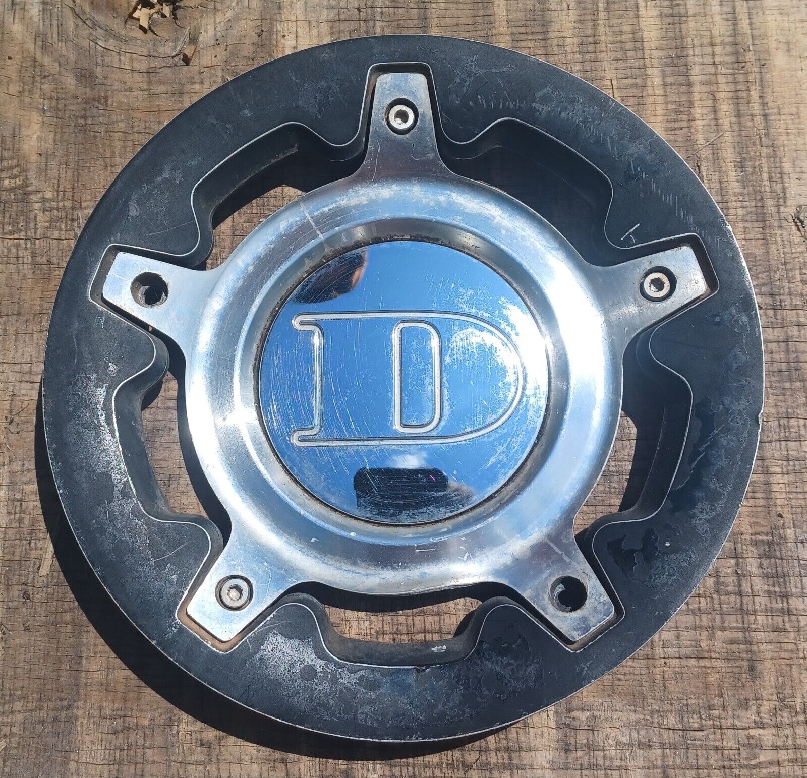 DeModa Concept custom wheel center cap, black & chrome, no part number 02