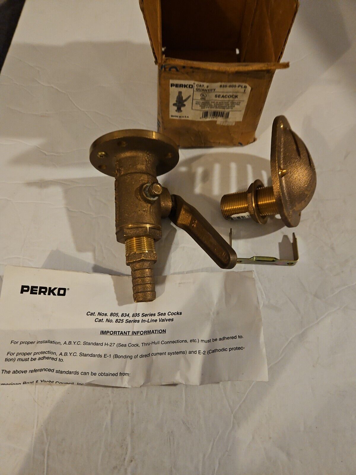 Perko Seacock 835-005-PLB W/Strt Hose Adpt 3/4 NOS OEM VP11