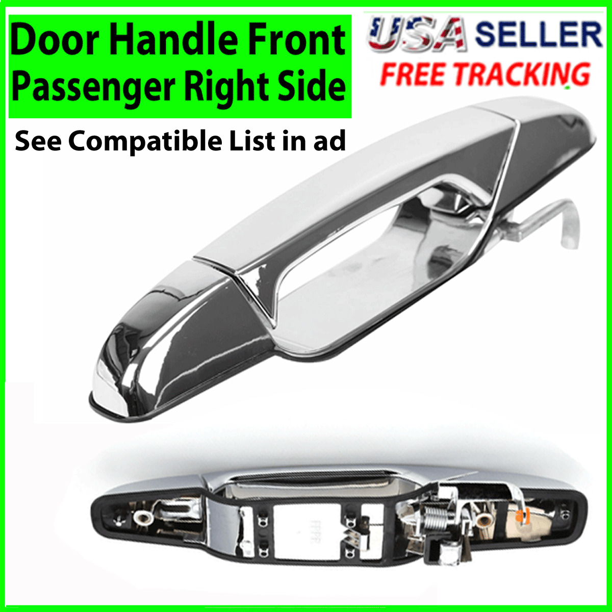 Chrome Door Handle Front Passenger Right Side RH for 2007-2013 Chevy GMC Outside