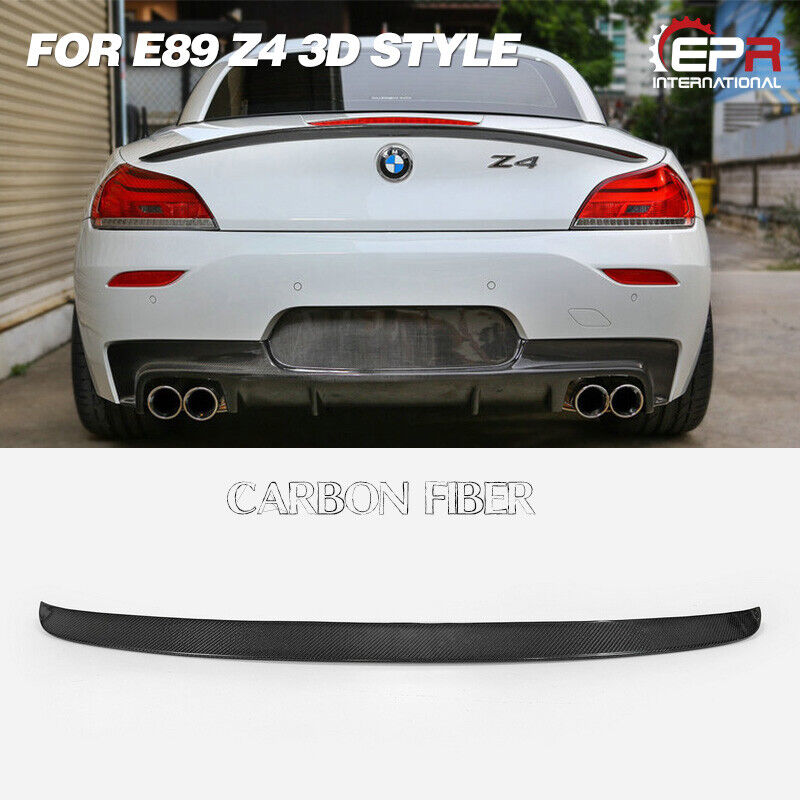 For BMW E89 Z4 Carbon Fiber 3D-Style Rear Trunk Spoiler Wing Lip Trim Kits Addon