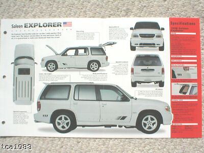 1998 Ford SALEEN EXPLORER SPEC SHEET/Brochure/Pamphlet