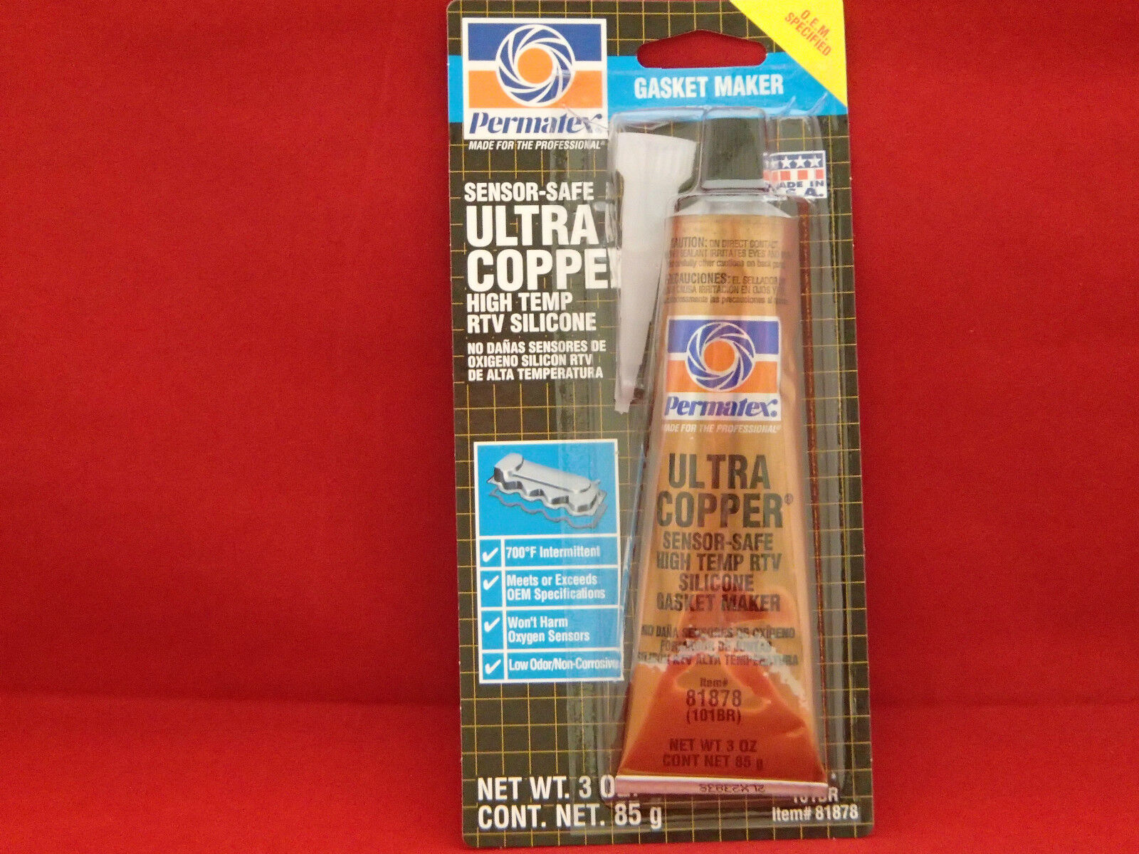   Permatex 81878 Ultra Copper Maximum HIGH Temperature RTV Silicone Gasket Maker