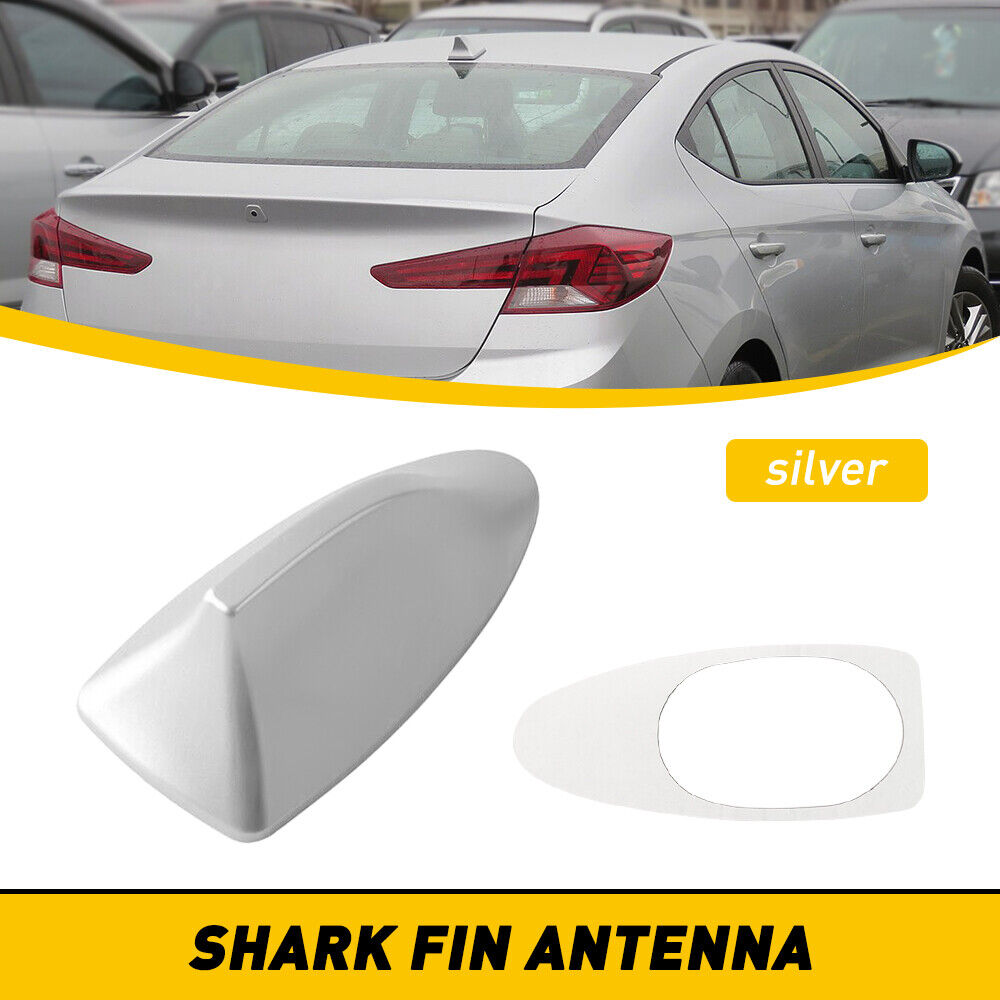 For 2015-2020 Hyundai Sonata-Elantra Ebony Shark Fin Roof Antenna Cover Silver