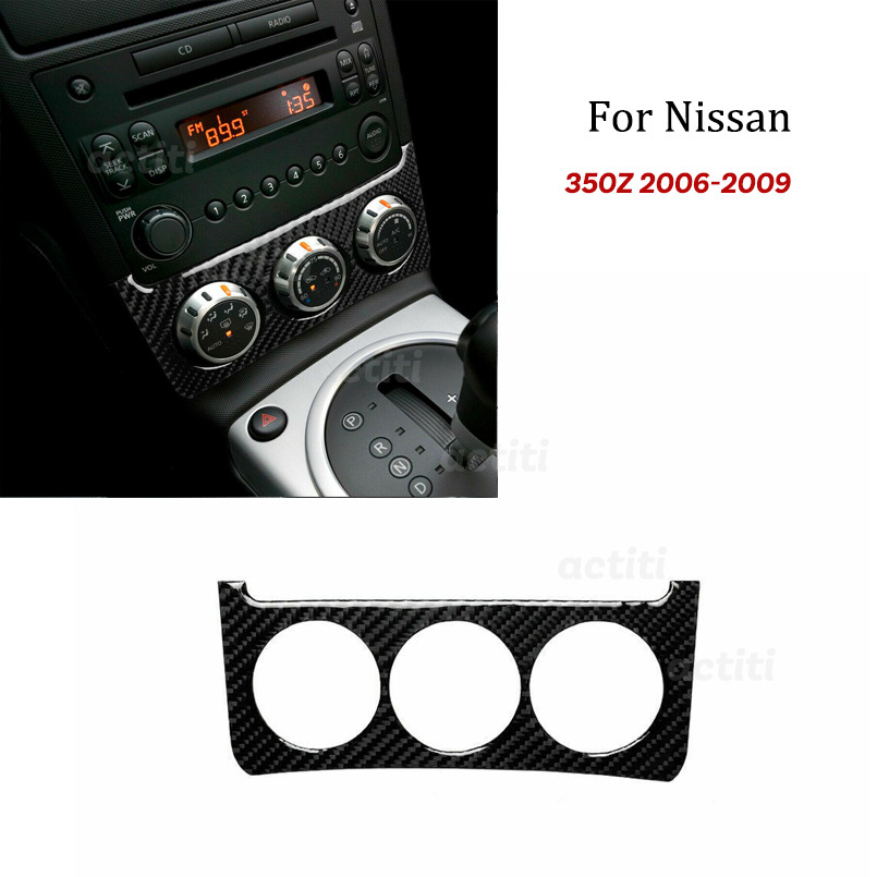 Carbon Fiber Interior Console Switch Sticker Cover Trim For Nissan 350Z 06-09