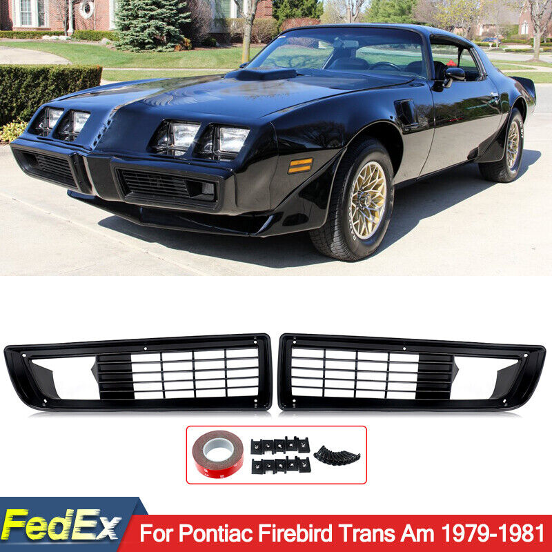 For Pontiac Firebird Trans Am 1979-1981 Front Bumper Grille Cover Gloss Black
