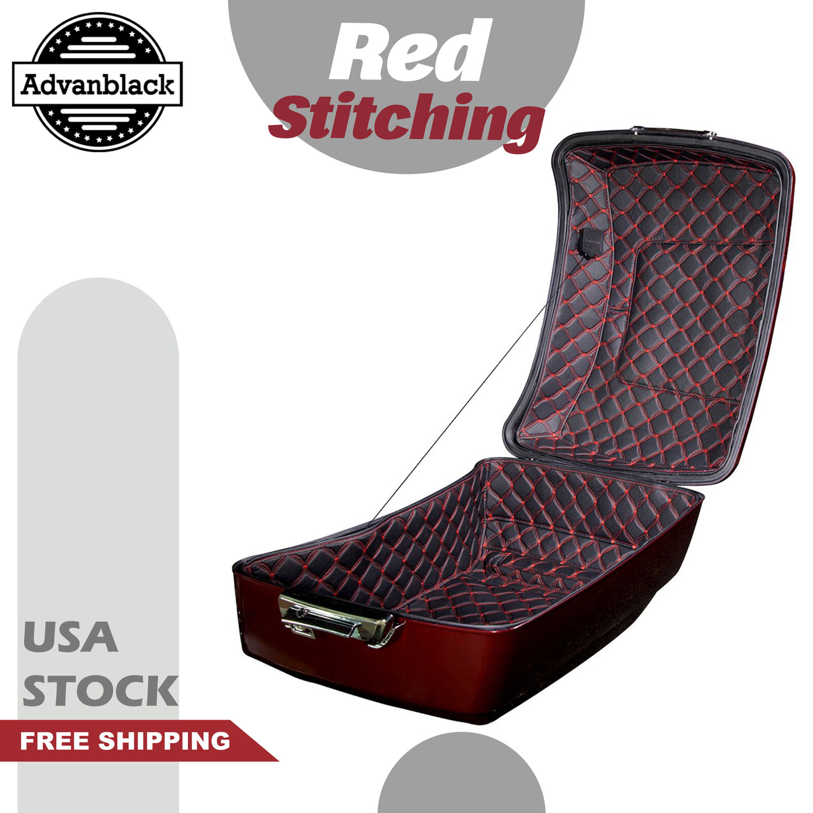 Red Stitching Tour Pak Liner Fits Harley OEM Chopped/ Advanblack Razor Tour Pack