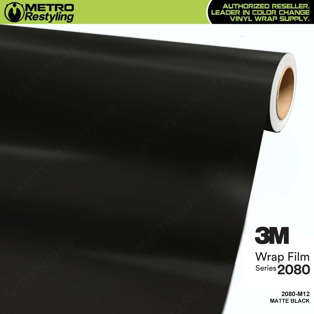 3M 2080 M12 MATTE BLACK Vinyl Vehicle Car Wrap Decal Film Sheet Roll