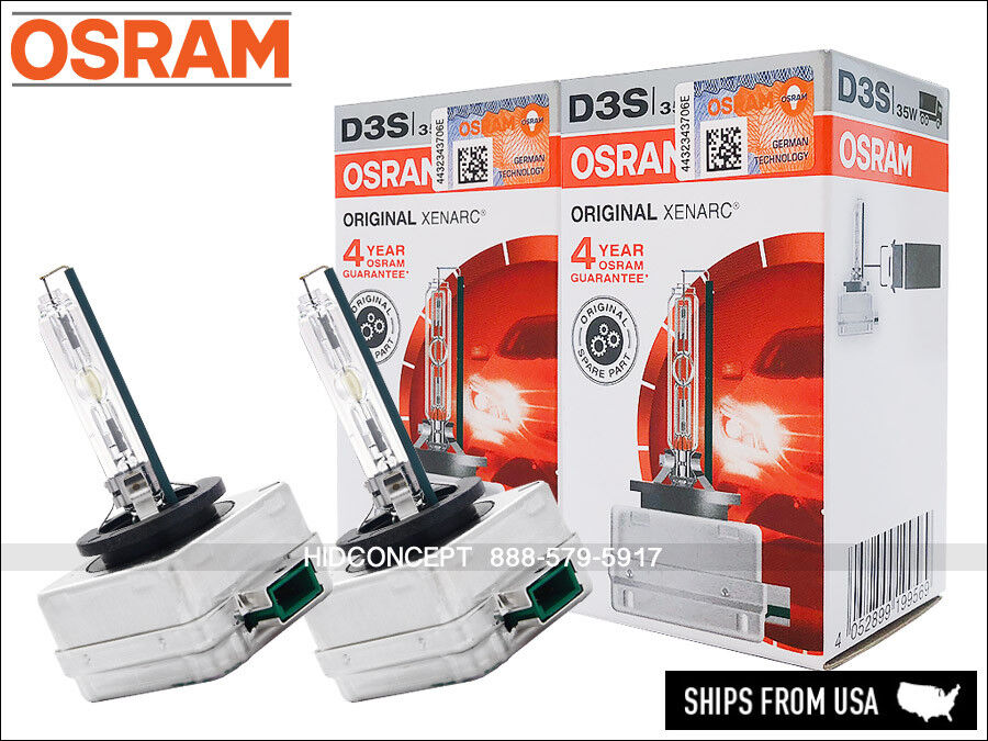 Osram D3S Xenarc OEM 4300K HID Xenon Headlight Bulbs 66340 35W Germany 2-Pack