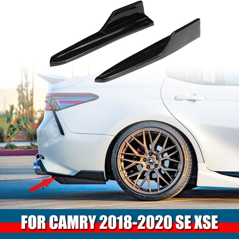 FOR 2018-2021 TOYOTA CAMRY SE XSE ART STYLE BLACK REAR BUMPER SIDE CORNER APRON