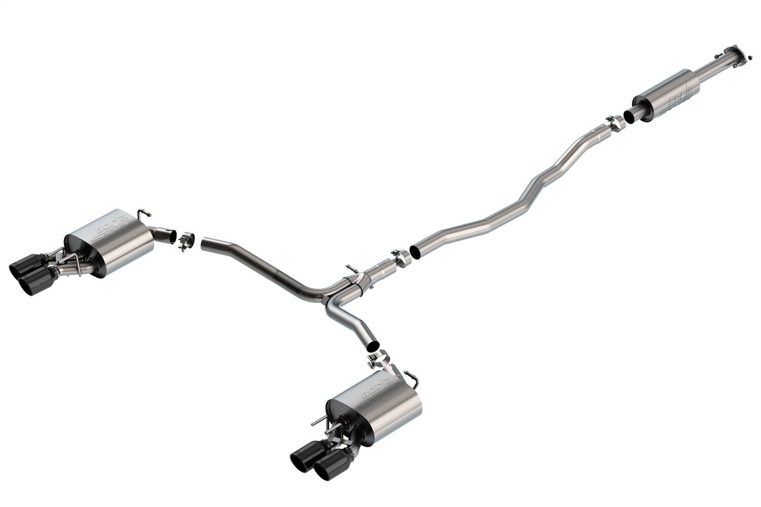 BORLA CAT-BACK S-TYPE EXHAUST w/ BLACK TIPS for 2018-2020 TOYOTA CAMRY 3.5L XSE