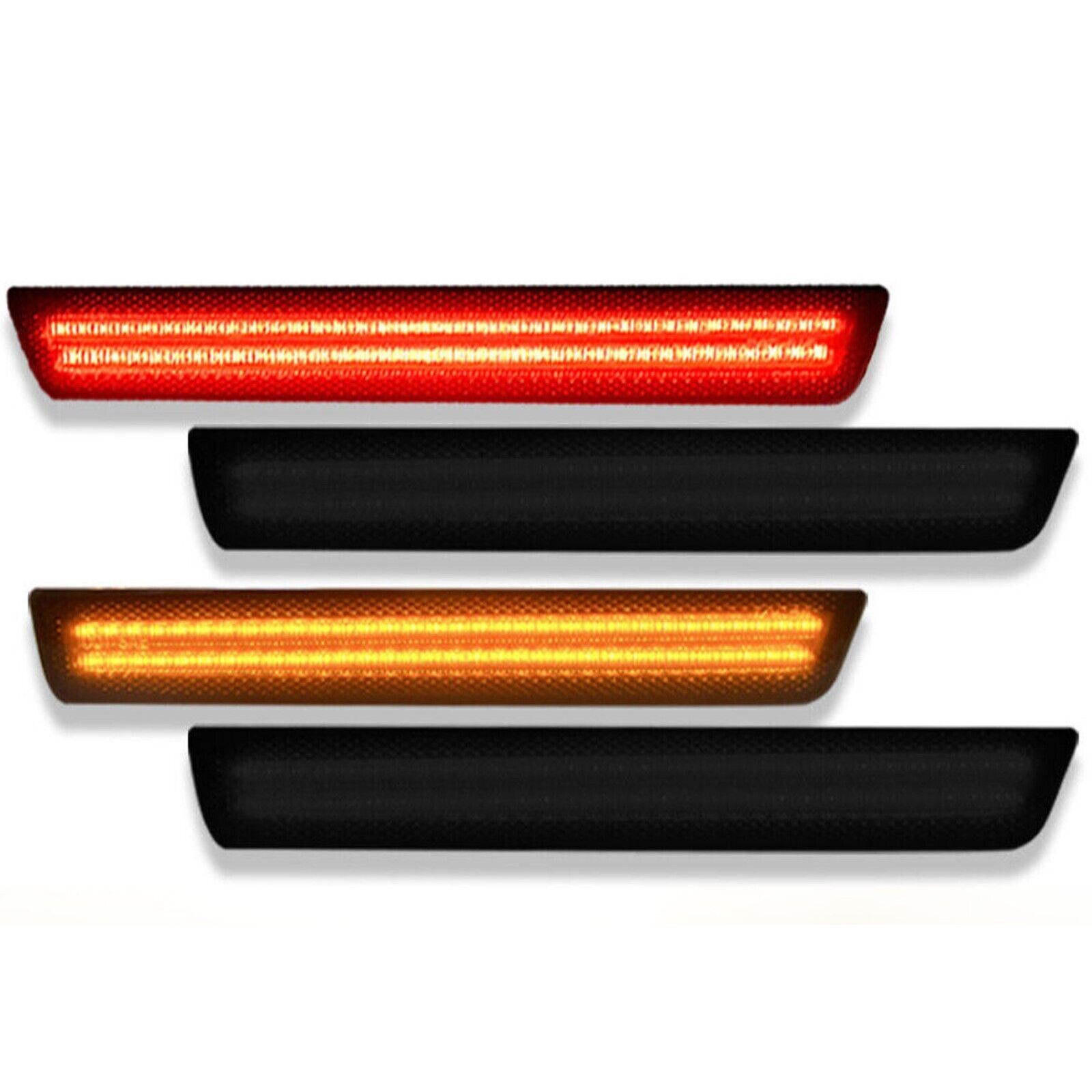 For 2008-2014 Dodge Challenger Front&Rear Bumper Side Marker Lights Lamp Smoked