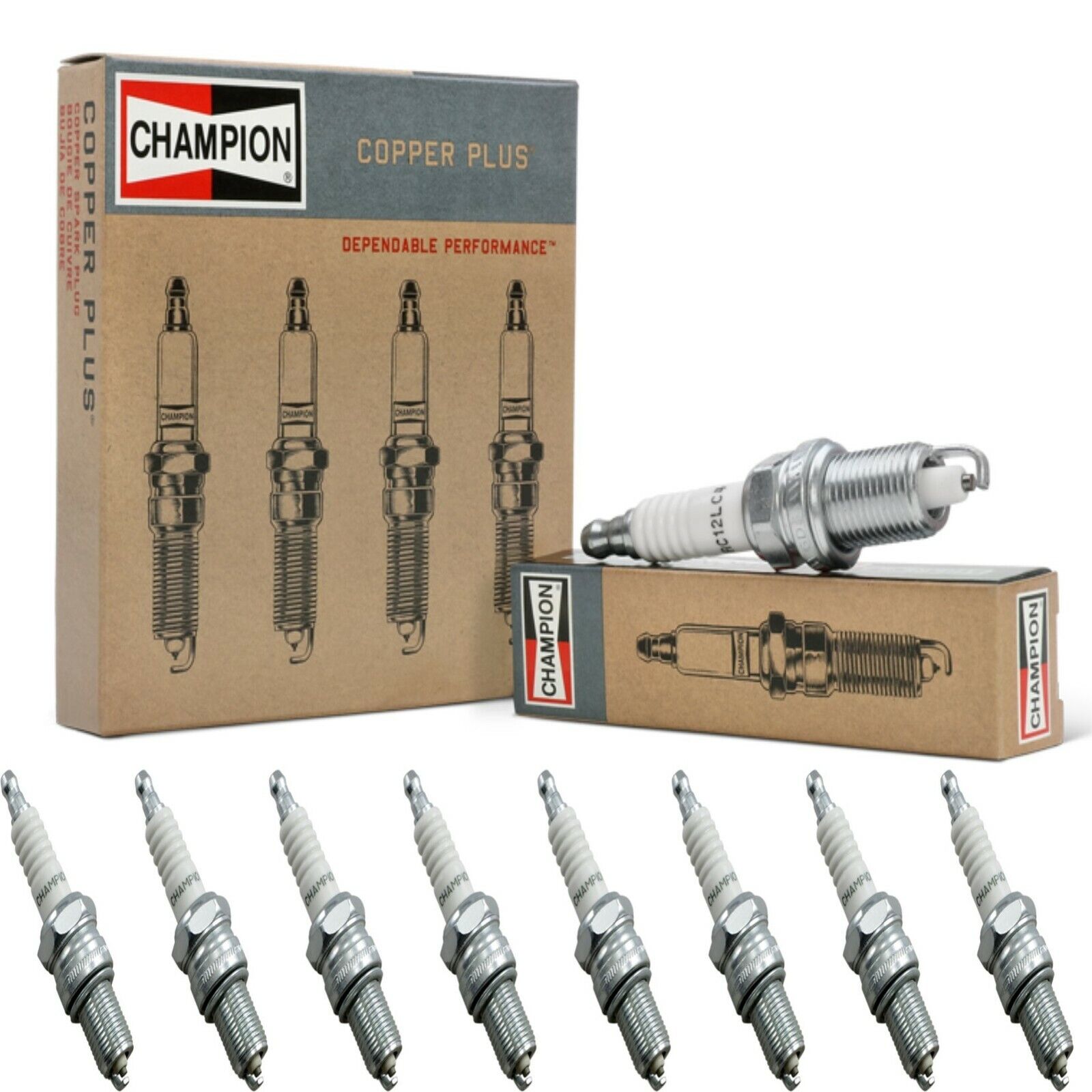 8 Champion Copper Spark Plugs Set for DODGE RAM 1500 1997-2001 V8-5.2L