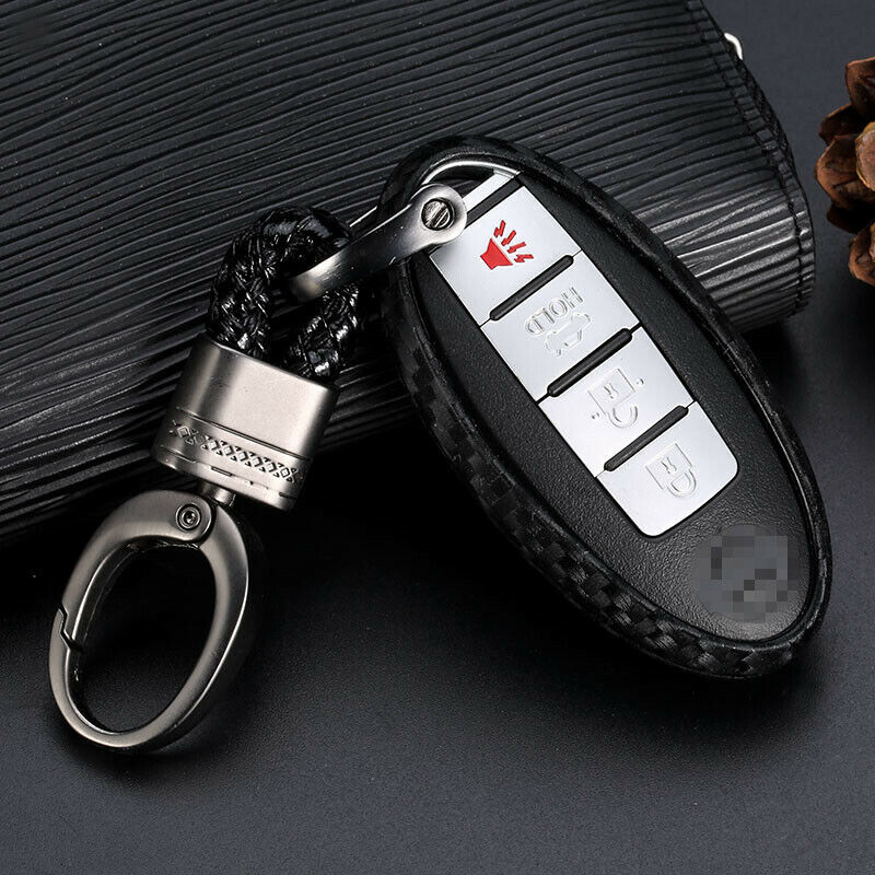 1x Carbon Fiber Styling Car Key Case For Nissan Infiniti Accessories US Shipping