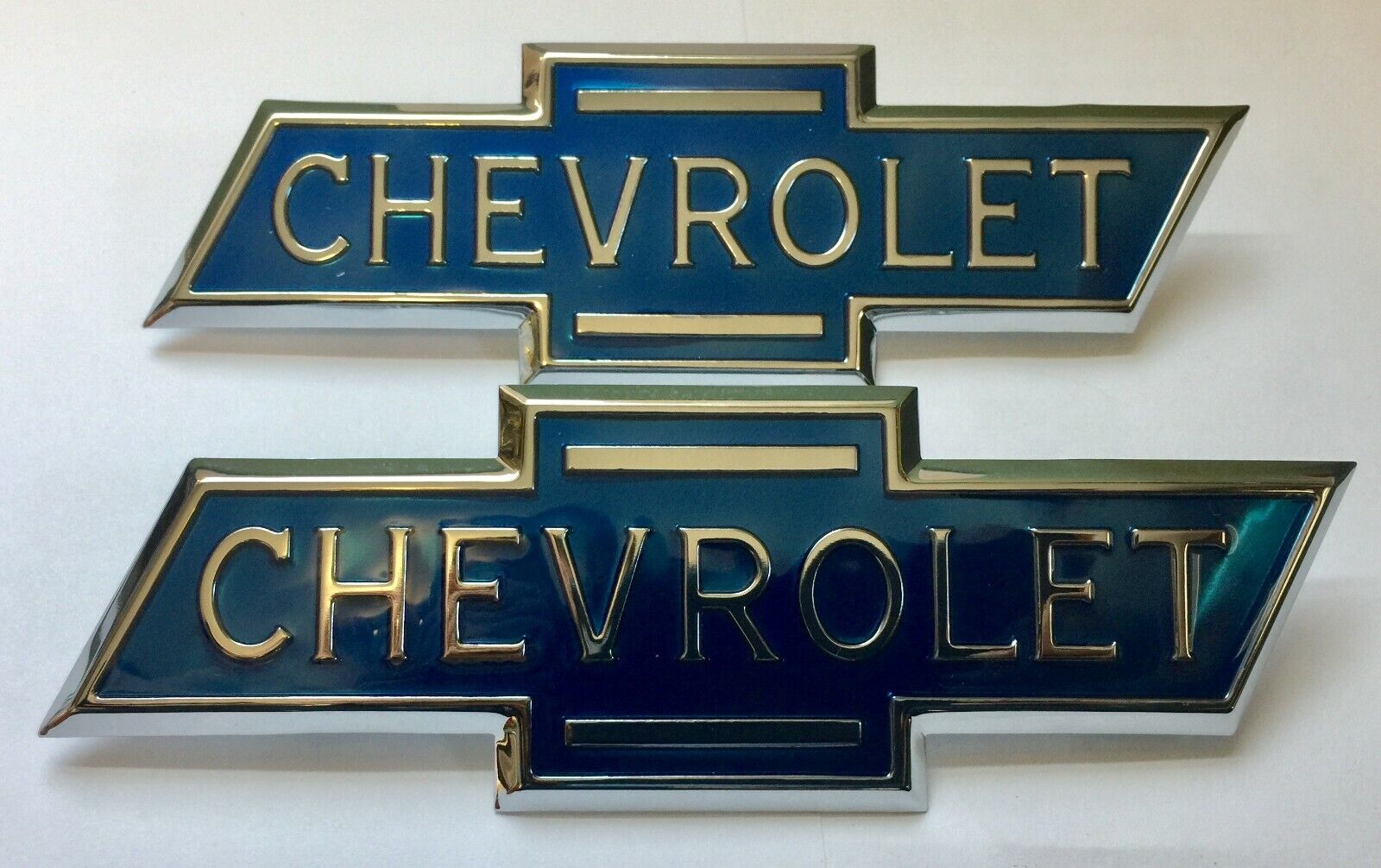 1936 1937 1938 Chevrolet CHEVY Trucks Hood Side Emblems PAIR 