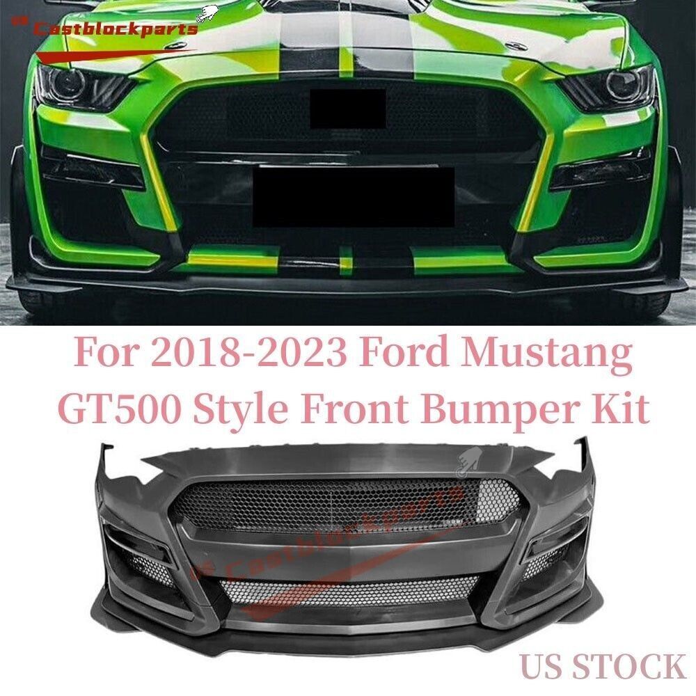 For 2018-2023 Ford Mustang Upgrade GT500 Style Front Bumper Cover Grille