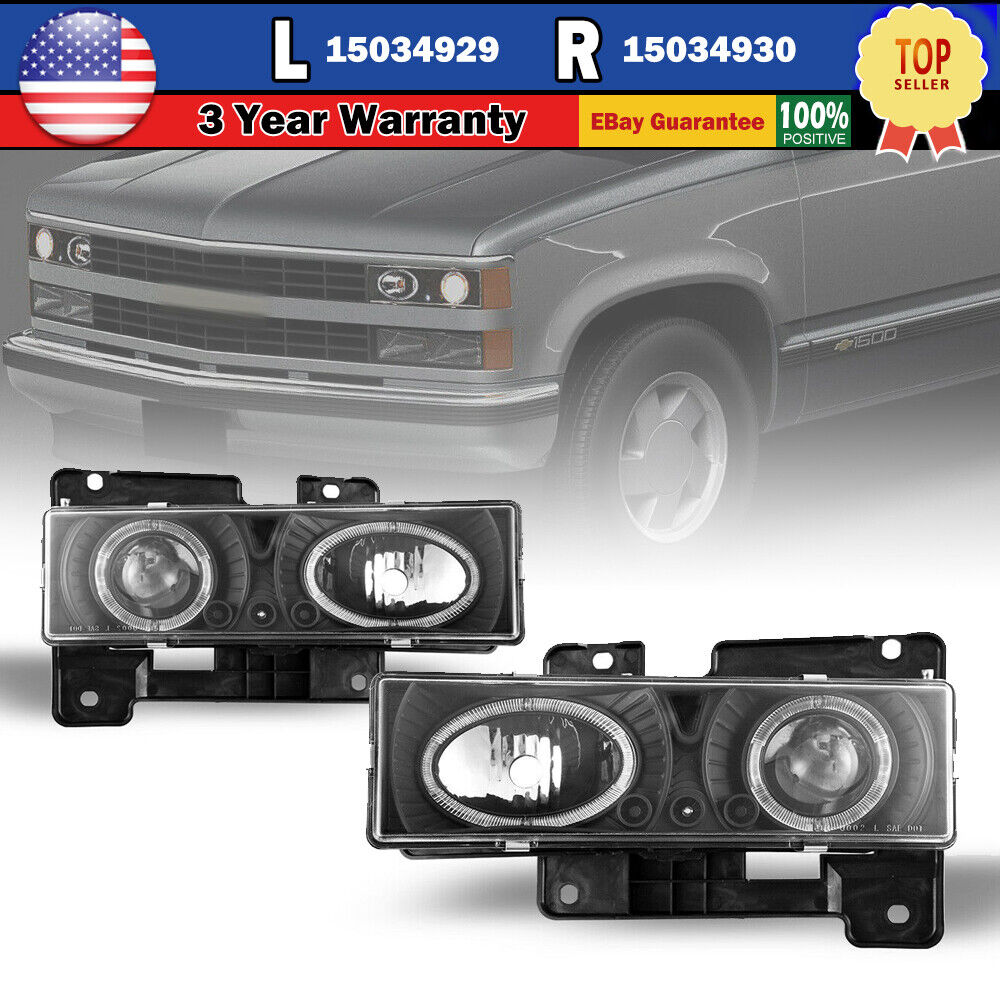 For 88-99 Chevy GMC C/K 1500 2500 Suburban 95-00 Tahoe Headlights Projector 2PCS