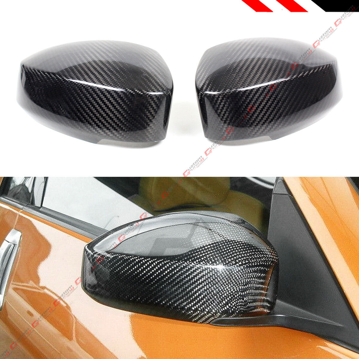 FOR 2003-2007 NISSAN 350Z Z33 REAL CARBON FIBER SIDE MIRROR COVERS CAP OVERLAY