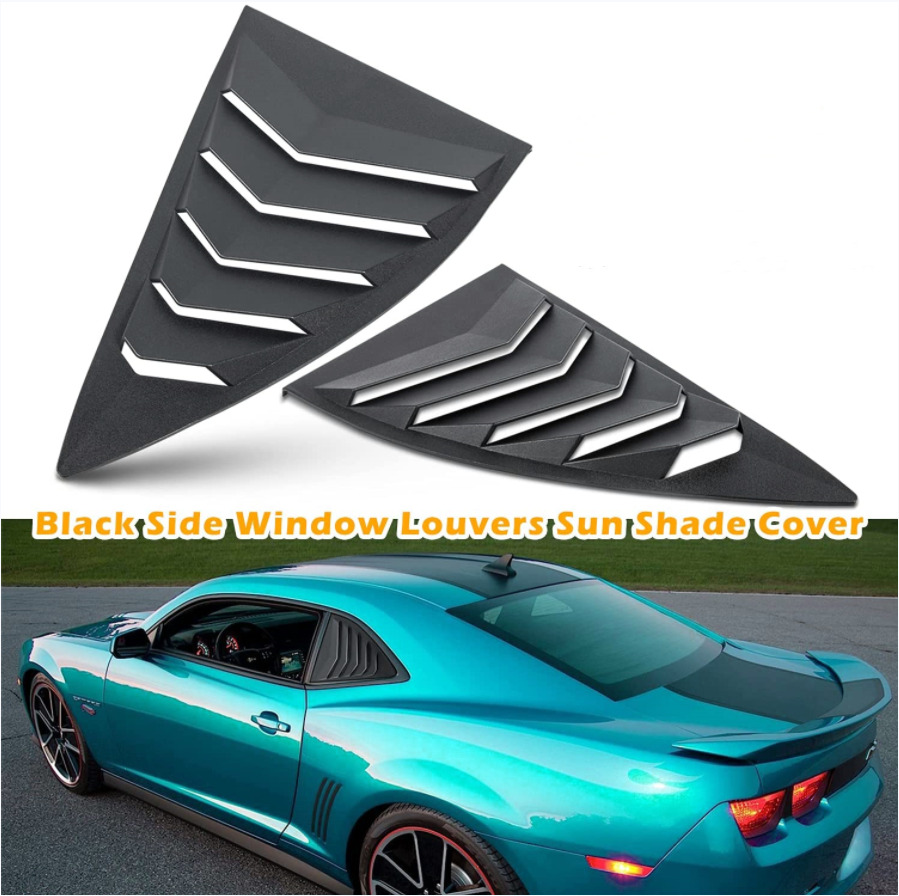For Camaro Quarter Window Louvers 2010-2015 Chevy Side Cover Scoops Sun Shade