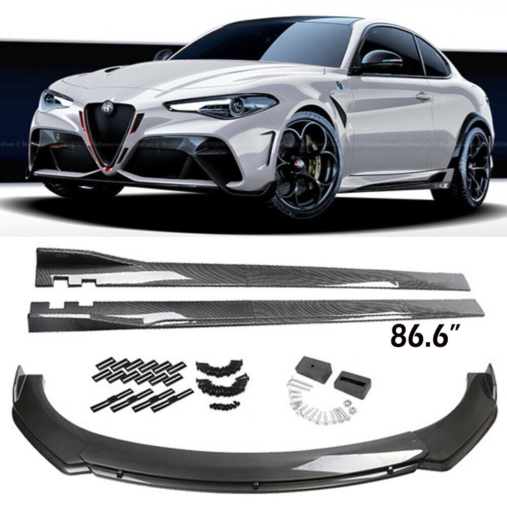 For Alfa Romeo Giulia Car Front Bumper Lip Spoiler Splitters Carbon Fiber Style