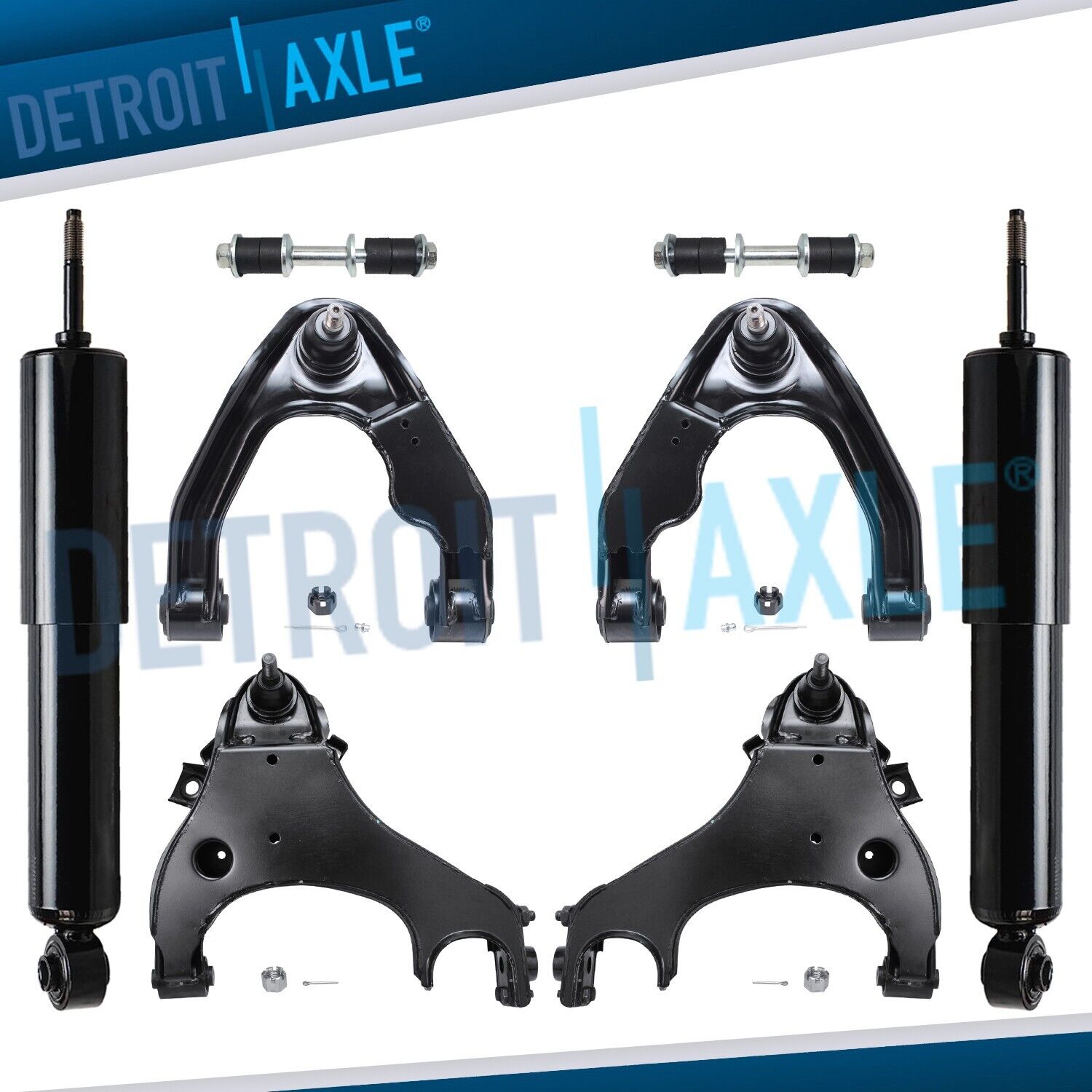 For 2000-2004 Nissan Xterra 4WD FRONT Shocks Upper Lower Control Arms Sway Bars