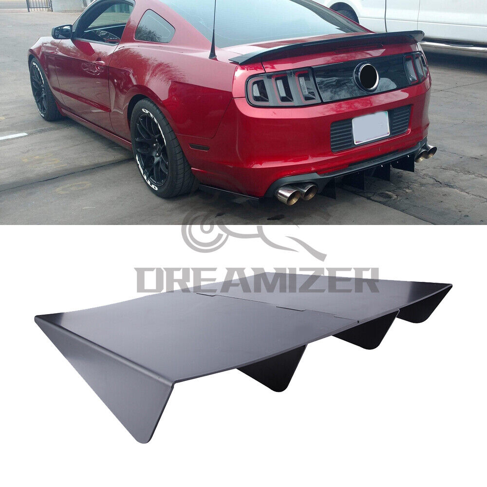 For Ford Mustang GT 4 Fins Rear Diffuser Bumper Lower  Lip Chin Spoiler Splitter