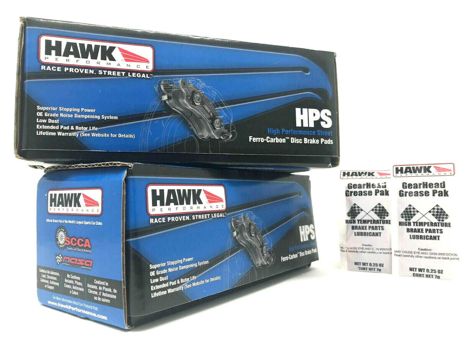 Hawk HPS Performance Front + Rear Brake Pads Fits 2004-2017 Subaru WRX STi 