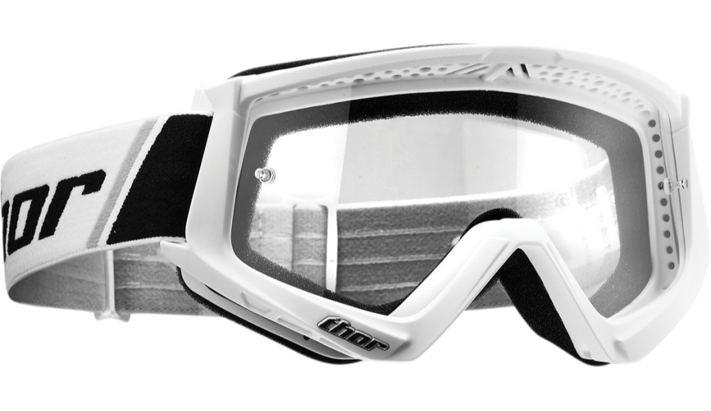 NEW THOR 2601-2079 Solid Combat Goggles - White/Black-MOTORCYCLE/OFFROAD