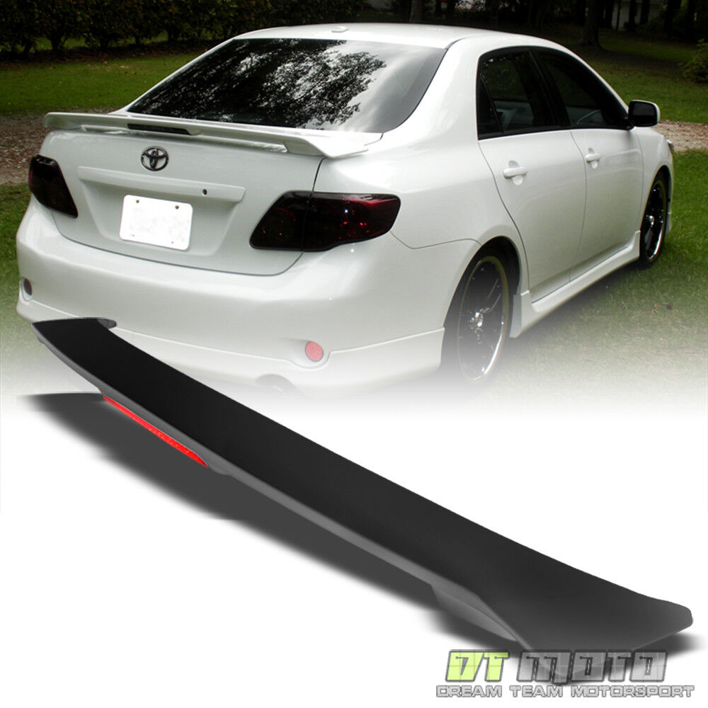 For 09-13 Toyota Corolla S LE XLE XRS Rear Trunk ABS Spoiler Wing+LED Brake Lamp