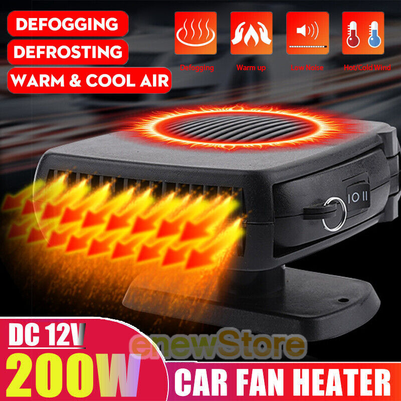 200W Portable Heater Heating Cooling Fan Defroster Demister for Car Truck 12V