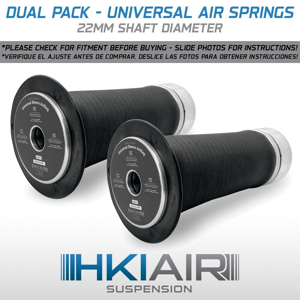 Dual Pack - 22mm Universal Sleeve Air Ride Suspension Rolled Spring Universal
