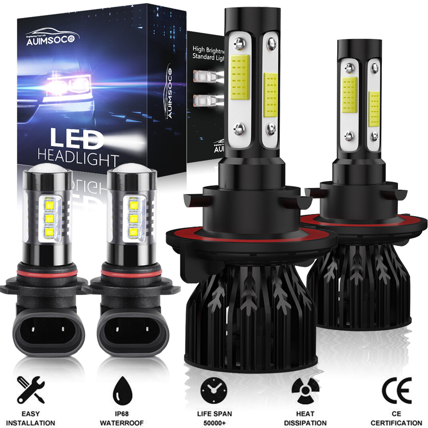 For Ford Expedition 2007-2014 - 6000K LED Headlights Hi/Lo + Fog Light Bulbs