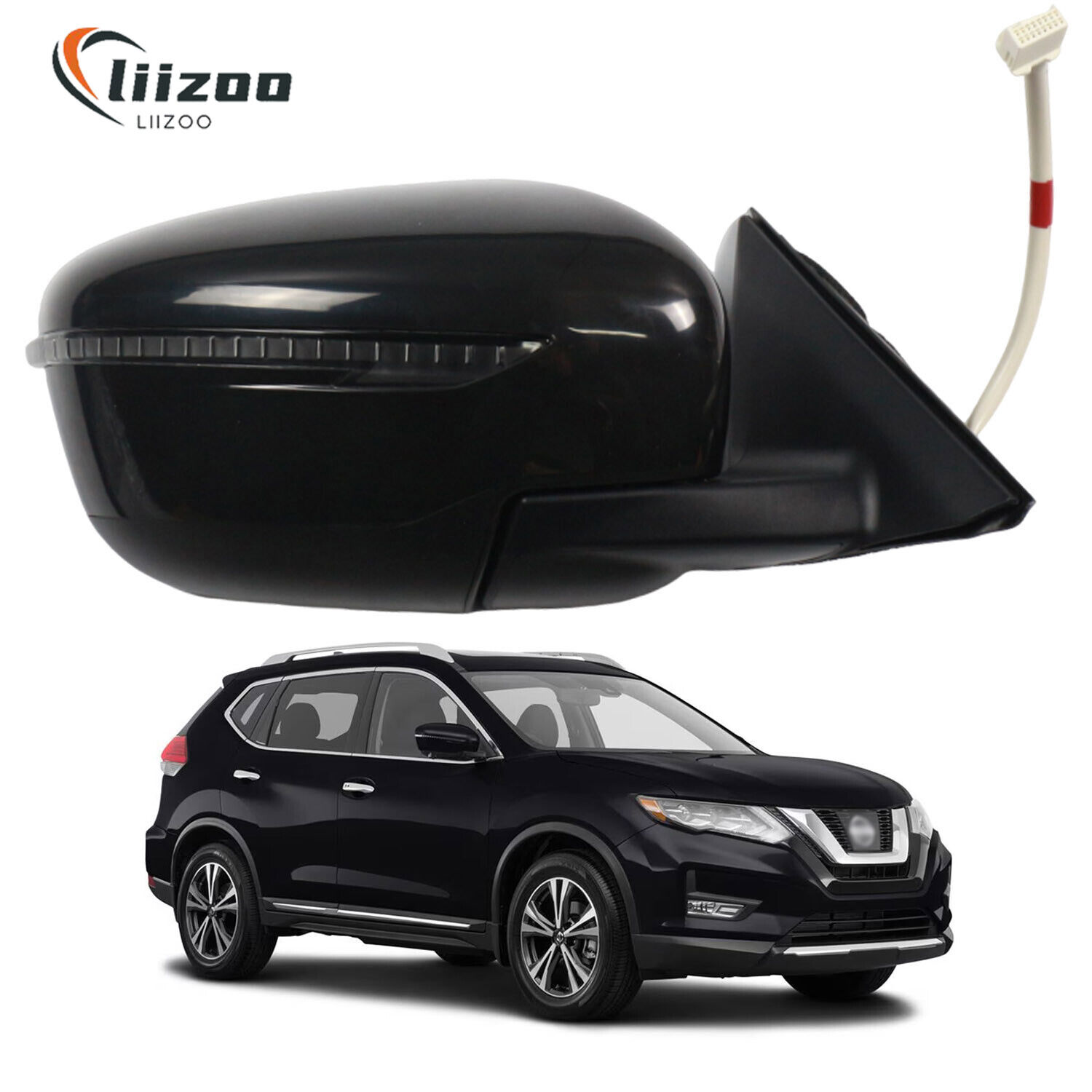 Side Mirror for 2017-2019 Nissan Rogue Passenger Side Power Heated Turn Signal