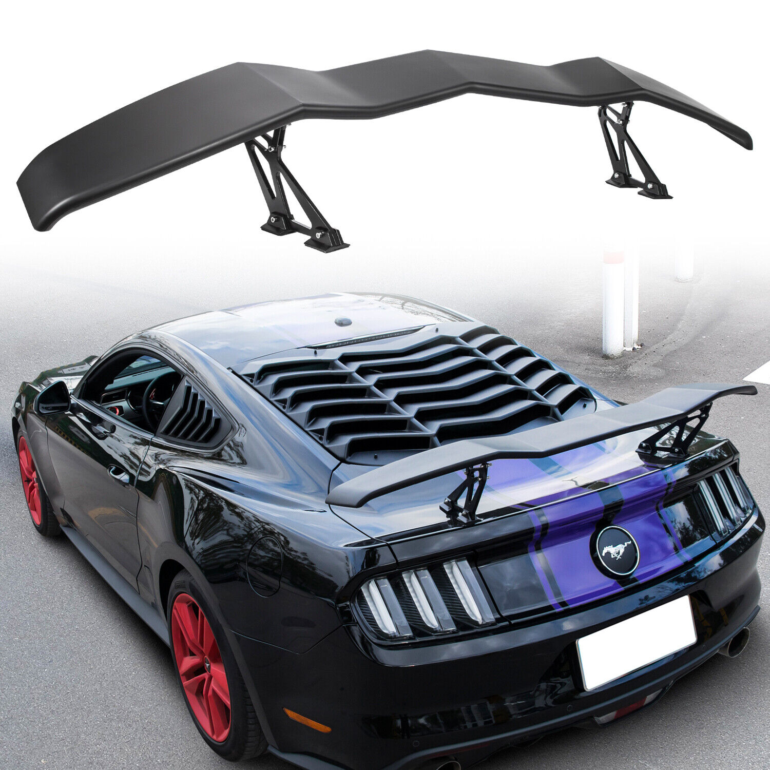 Rear Wing Spoiler Fit for 2005-2023 Ford Mustang,Camaro & Most of Hatchback Cars