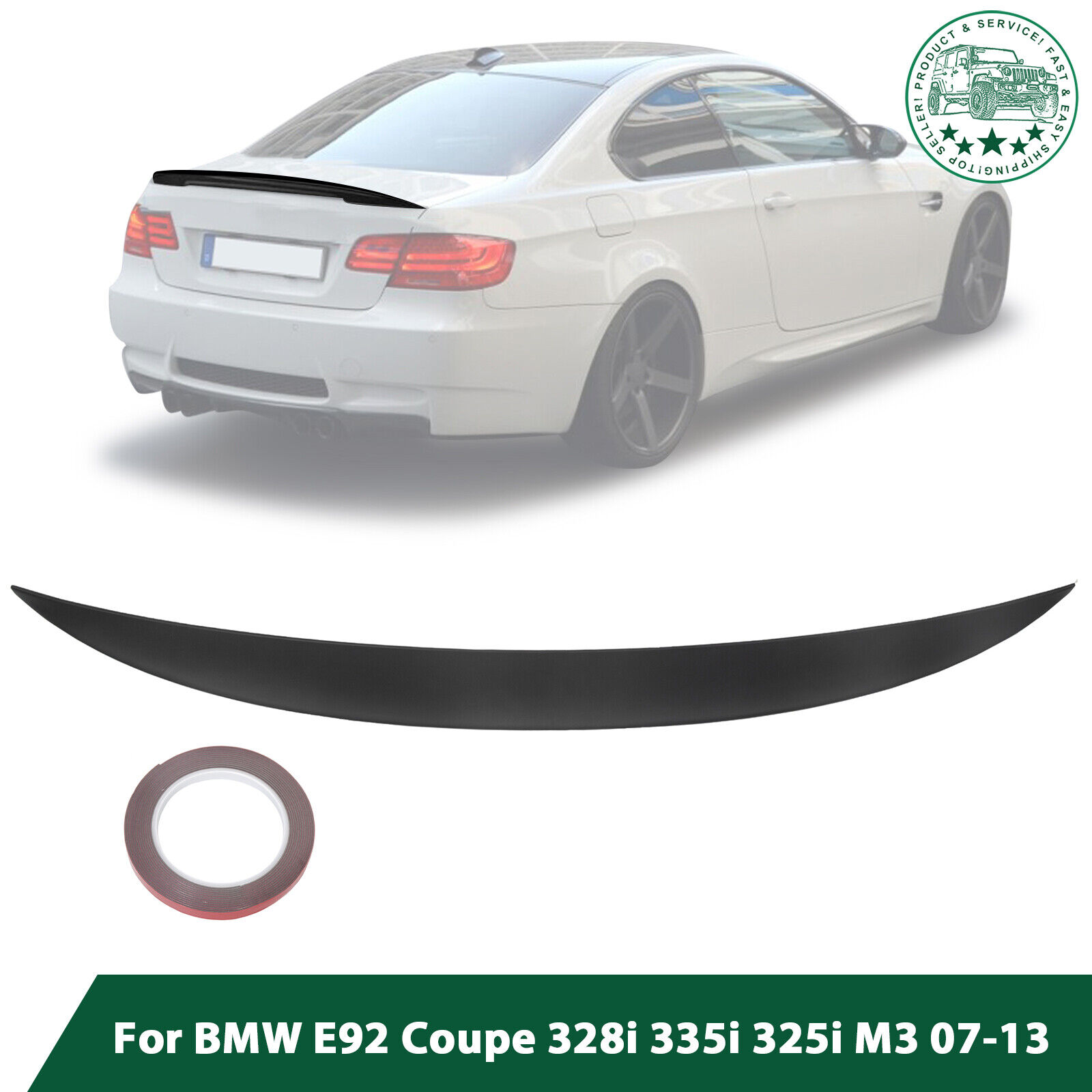 ABS Rear Trunk Spoiler Lip Wing P Style For 2007-2013 BMW E92 Coupe 328i 335i M3