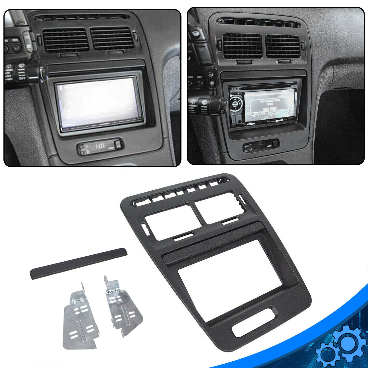 For Nissan 300ZX 1990-1999 Double Din Radio Dash Bezel Kit with Stock Finish
